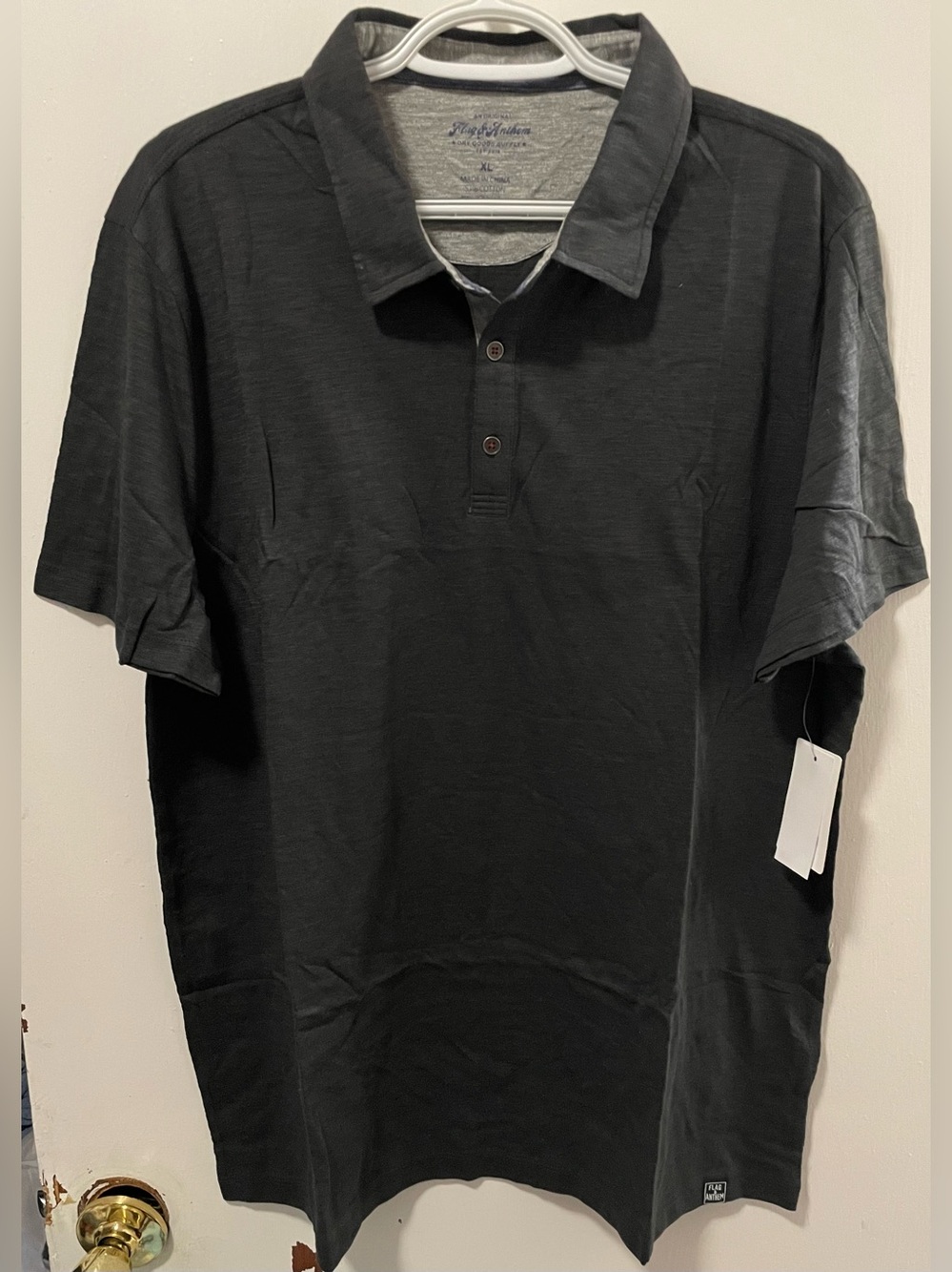 Flag & Anthem Men’s Casual Charcoal Short Sleeve Polo Shirt Size Extra Large XL